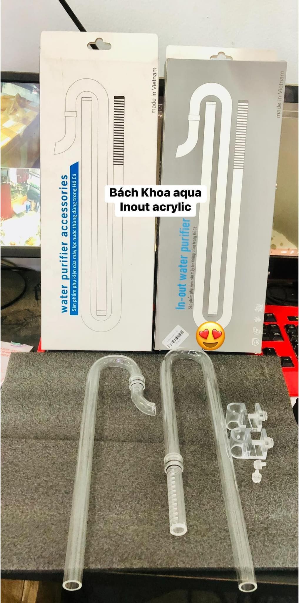 In Out Acrylic trong suốt Fi10 - Fi12 - Fi16 cho bể cá